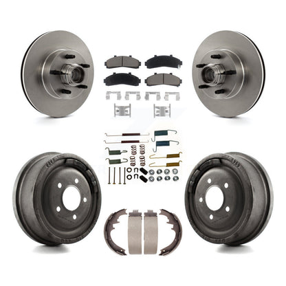 Rotors de frein à disque avant et arrière, plaquettes en céramique et Kit de tambour (7 pièces) pour la gamme Ford