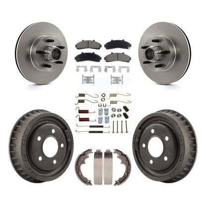 Rotors de frein à disque avant et arrière, plaquettes en céramique et Kit de tambour (7 pièces) pour la gamme Ford