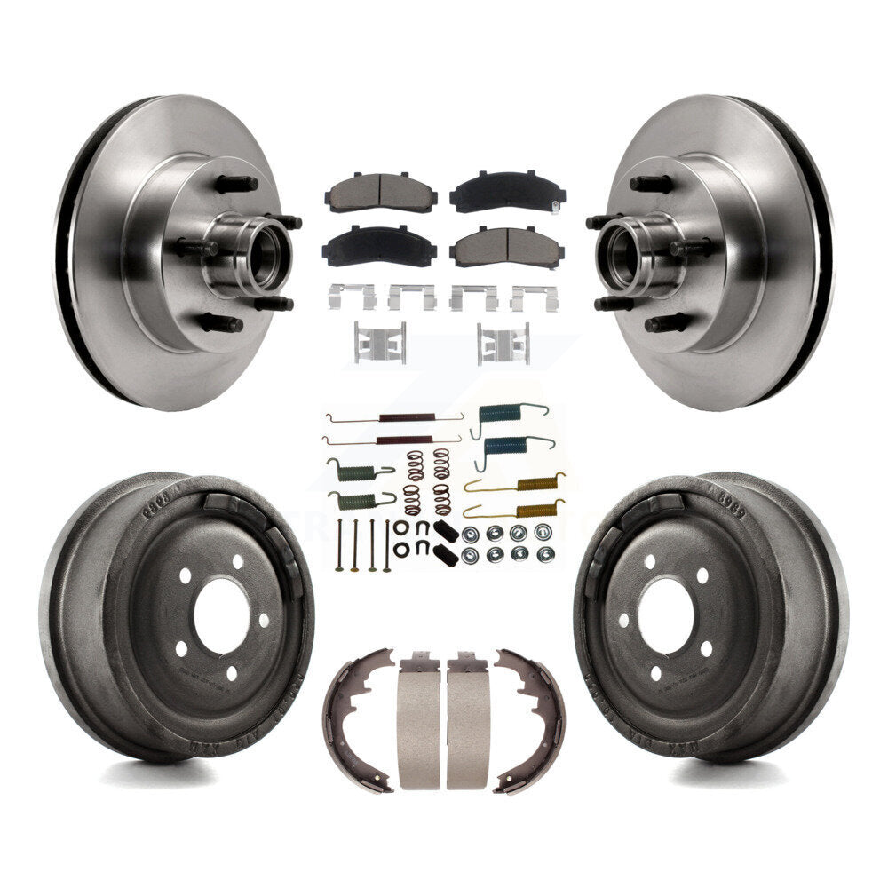 Rotors de frein avant et arrière, Kit de tampons et de tambour en céramique (7 pièces) pour Ford Ranger Mazda B400