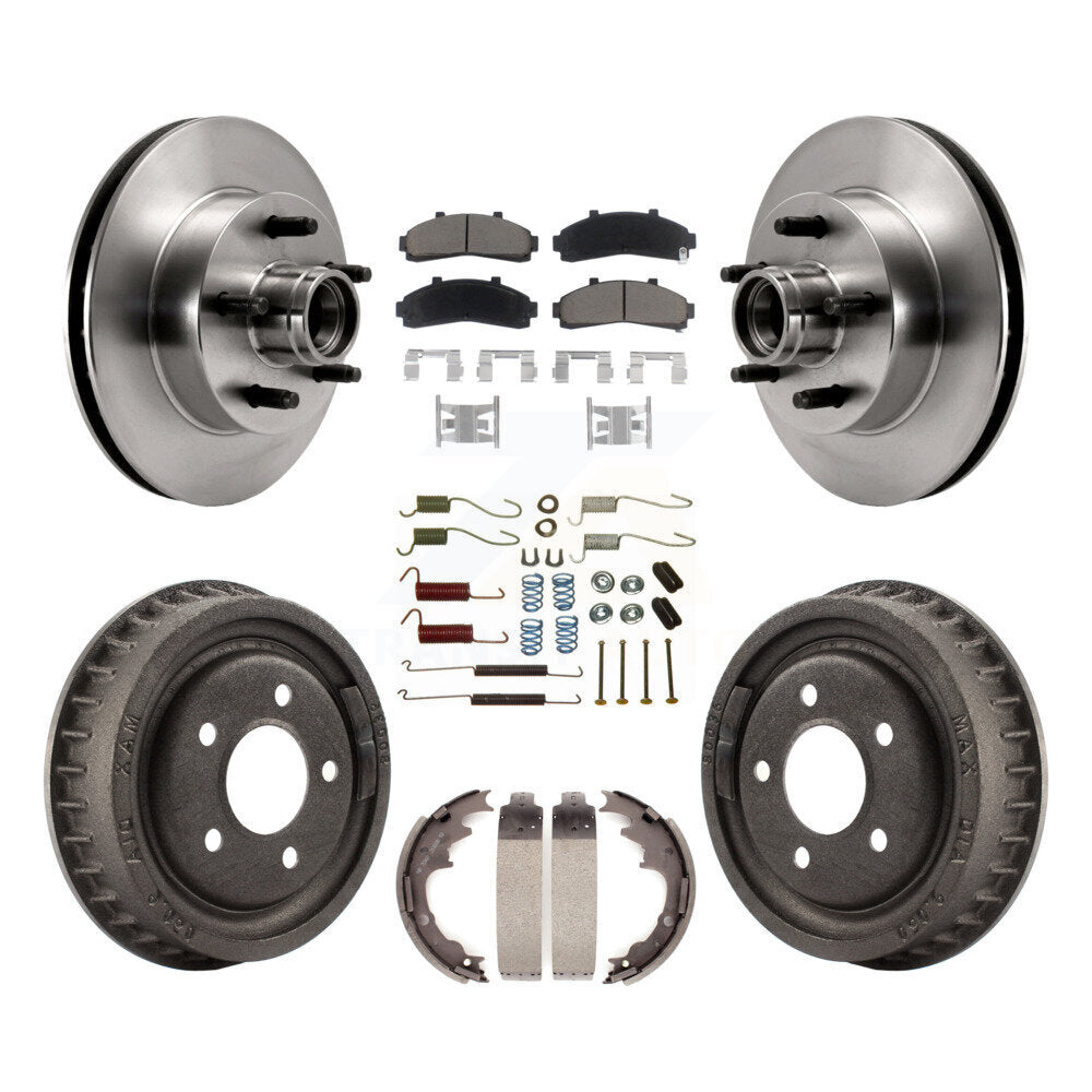 Rotors de frein avant et arrière, Kit de tampons et de tambour en céramique (7 pièces) pour Ford Ranger Mazda B400