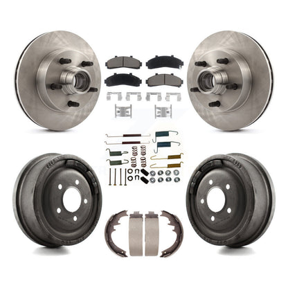 Rotors de frein à disque avant et arrière, plaquettes en céramique et Kit de tambour (7 pièces) pour Mazda B400