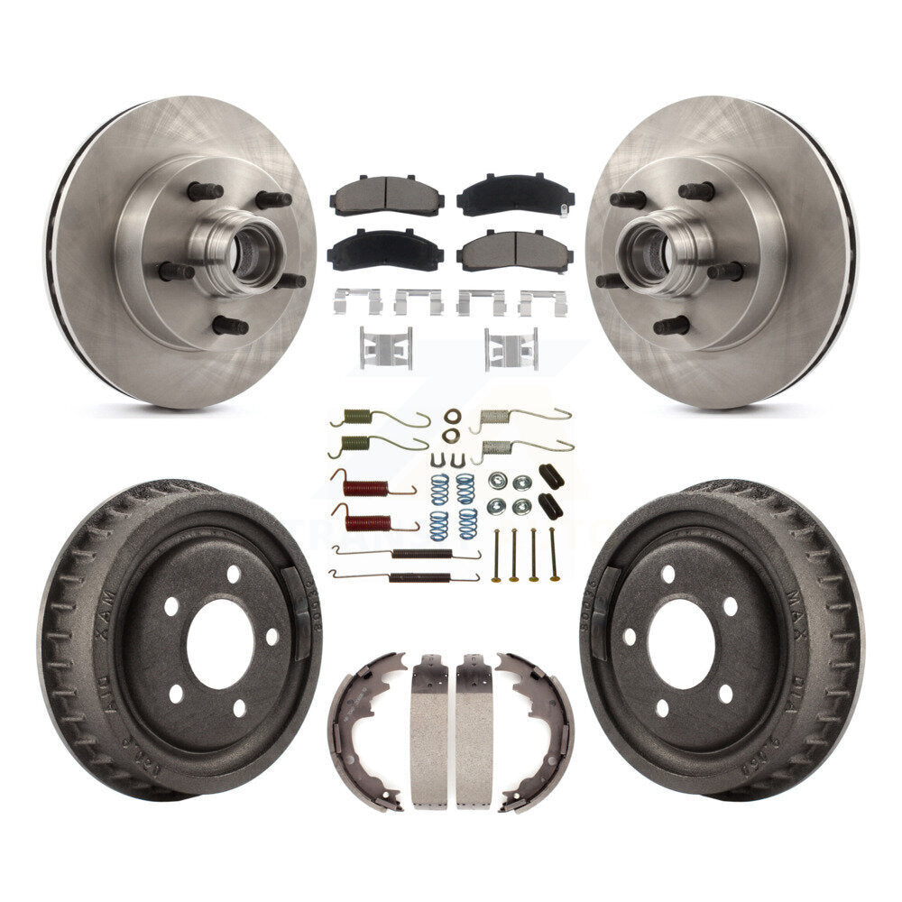 Rotors de frein à disque avant et arrière, plaquettes en céramique et Kit de tambour (7 pièces) pour Mazda B400