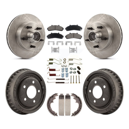 Rotors de frein à disque avant et arrière, plaquettes en céramique et Kit de tambour (7 pièces) pour Mazda B400