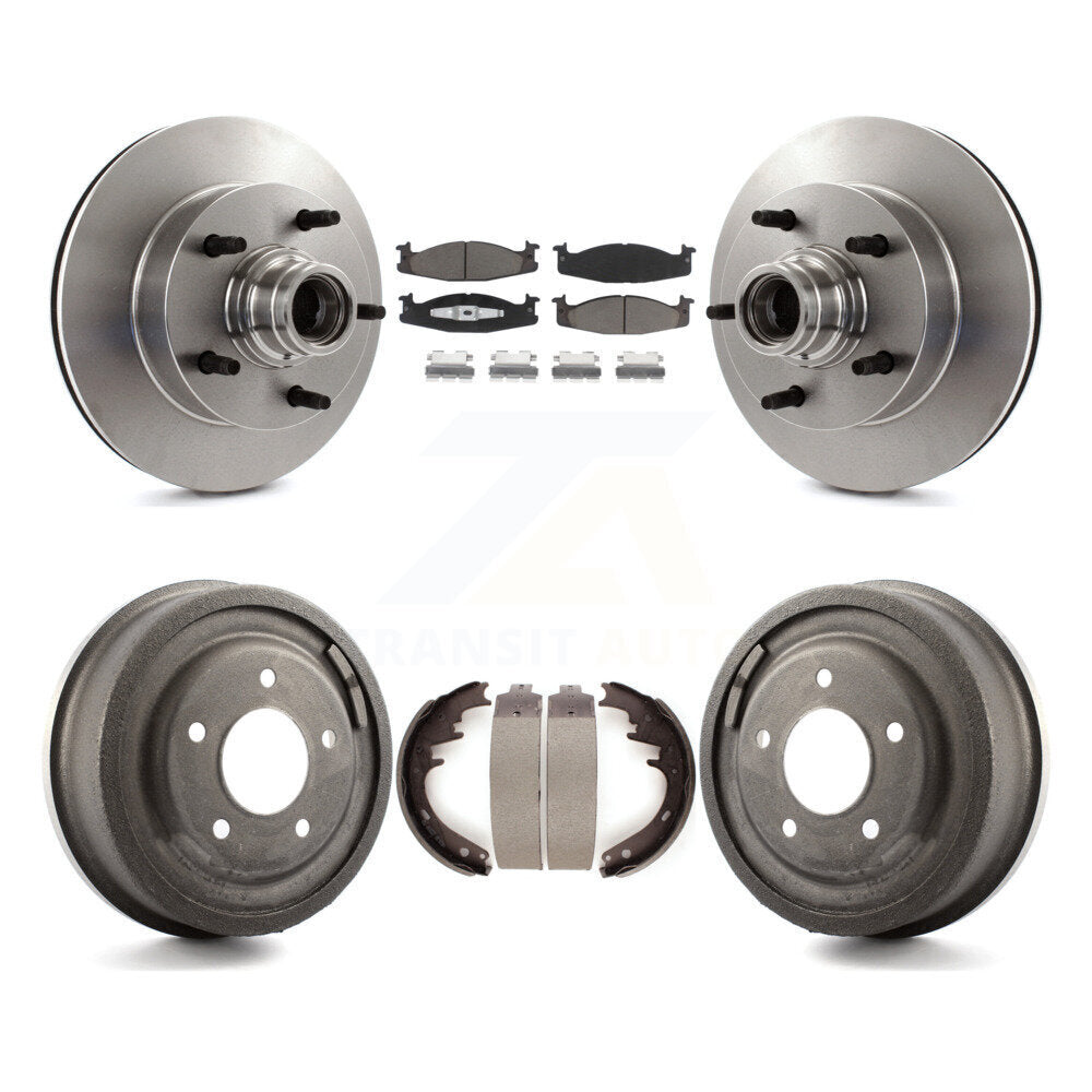 Rotors de frein à disque avant et arrière, Kit de tambour à tampons en céramique pour Ford F-150 E-150 Econolin