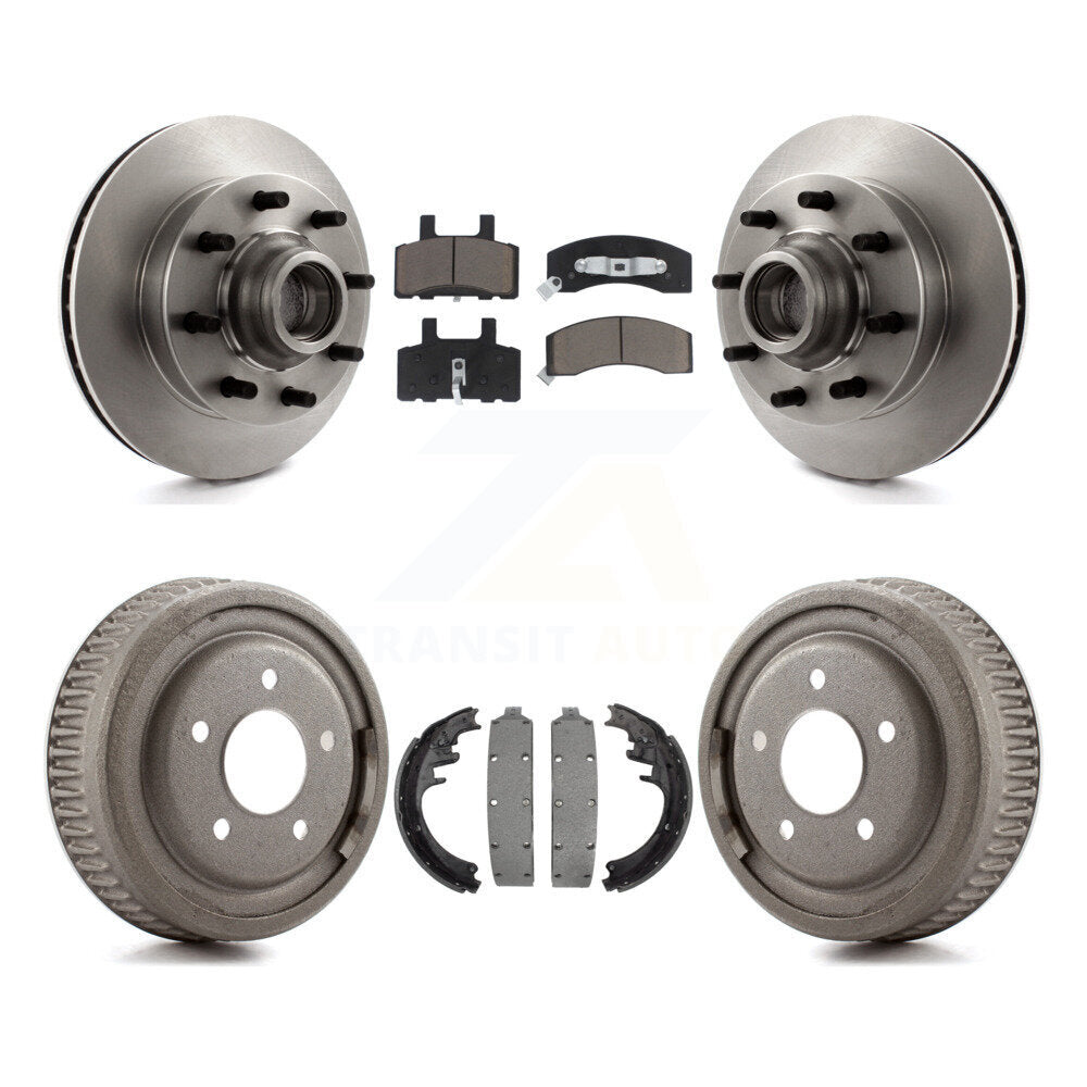 Rotors de frein à disque avant et arrière, Kit de tampons et de tambour en céramique pour Chevrolet C1500 banlieue
