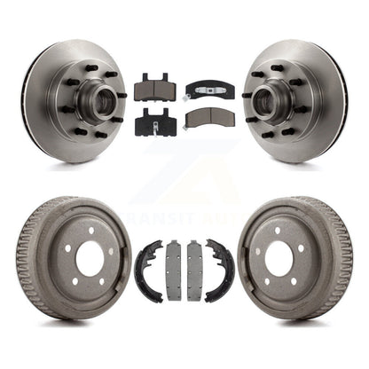 Rotors de frein à disque avant et arrière, Kit de tampons et de tambour en céramique pour Chevrolet C1500 banlieue