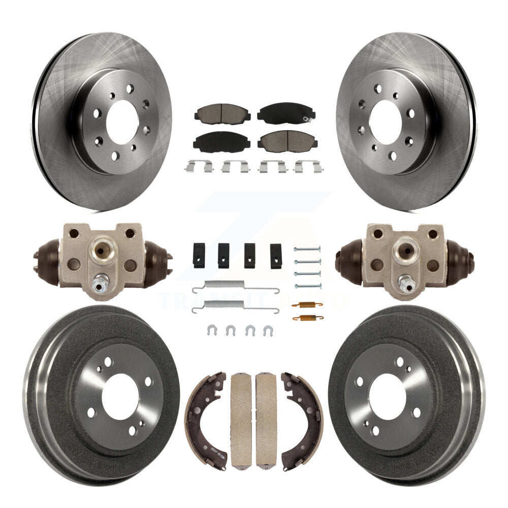 Rotors de frein à disque avant et arrière, plaquettes en céramique et Kit de tambour (9 pièces) pour Honda Civic