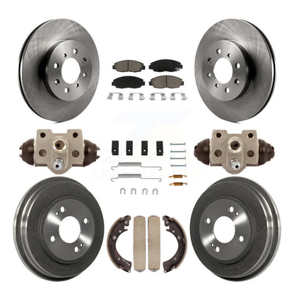 Rotors de frein à disque avant et arrière, plaquettes en céramique et Kit de tambour (9 pièces) pour Honda Civic