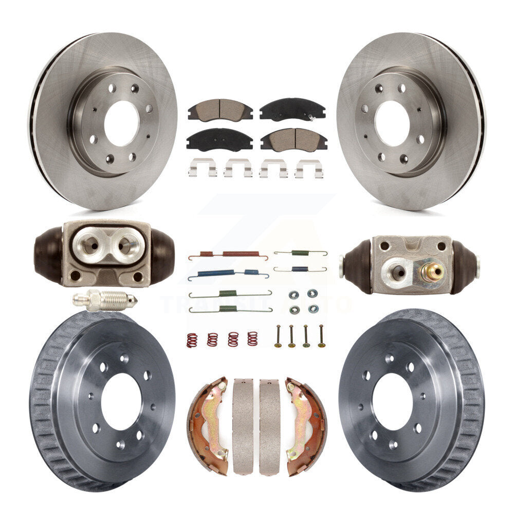 Rotors de frein à disque avant et arrière, plaquettes en céramique et Kit de tambour (9 pièces) pour Kia Spectra
