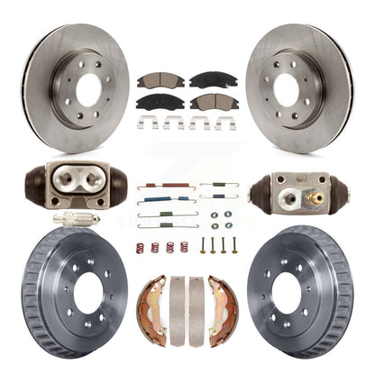 Rotors de frein à disque avant et arrière, plaquettes en céramique et Kit de tambour (9 pièces) pour Kia Spectra
