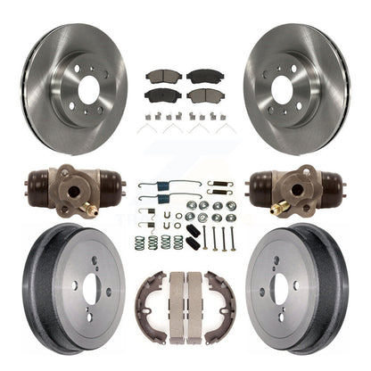 Kit de plaquettes et de tambour en céramique, Rotor de frein avant et arrière (9 pièces) pour Toyota Corolla Geo Priz