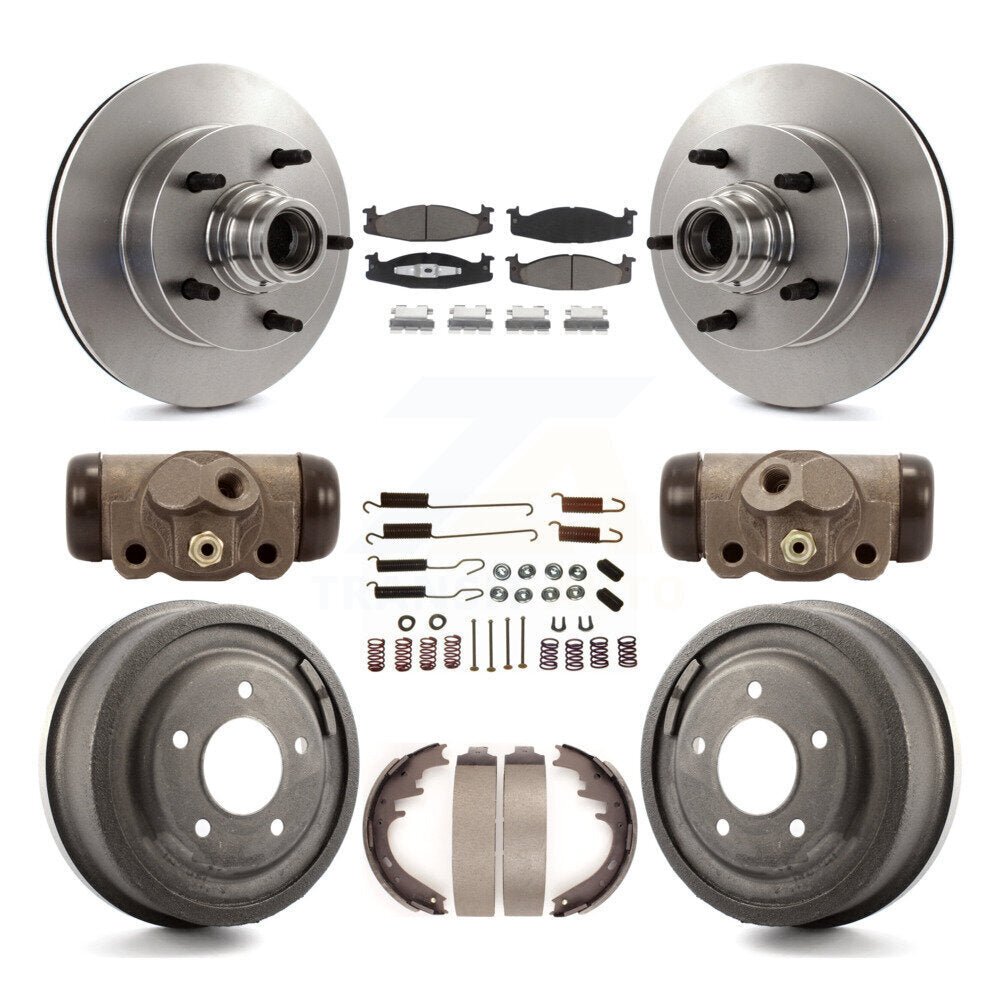 Kit de tambour à plaquettes en céramique, Rotors de frein à disque avant et arrière (9 pièces) pour Ford E-150 Econolin