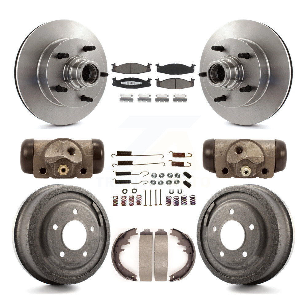 Kit de tambour à plaquettes en céramique, Rotors de frein à disque avant et arrière (9 pièces) pour Ford E-150 Econolin