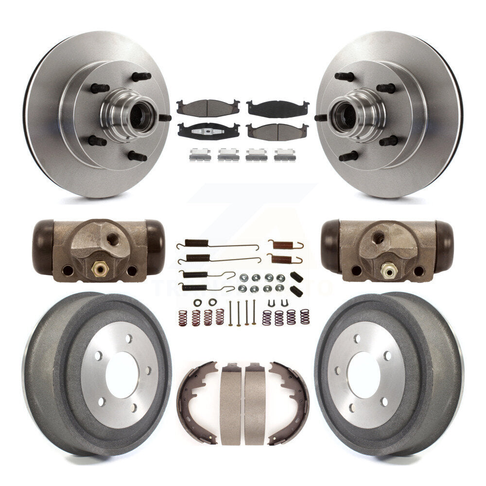 Kit de tambour à plaquettes en céramique, Rotors de frein à disque avant et arrière (9 pièces) pour Ford E-150 Econolin
