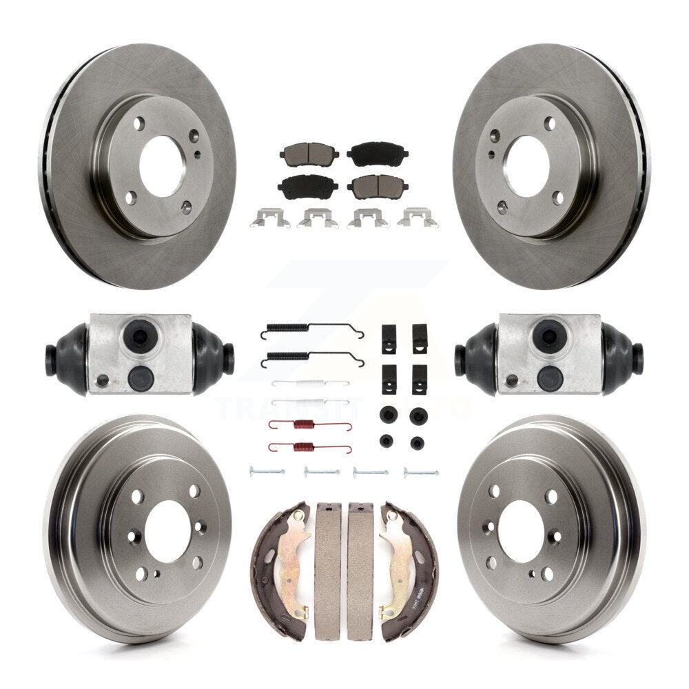 Rotors de frein à disque avant et arrière, plaquettes en céramique et Kit de tambour (9 pièces) pour Ford Fiesta