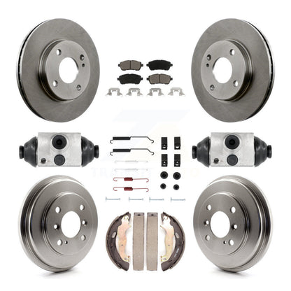 Rotors de frein à disque avant et arrière, plaquettes en céramique et Kit de tambour (9 pièces) pour Ford Fiesta