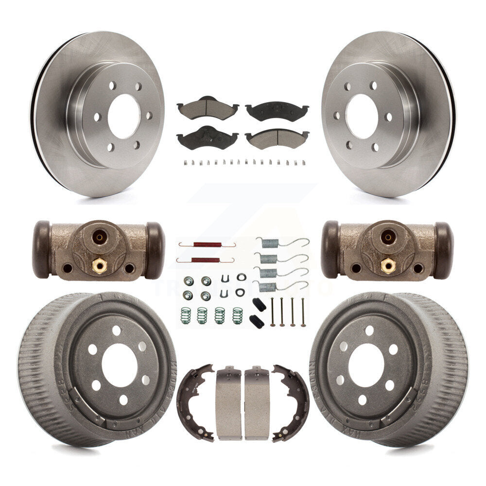 Rotors de frein à disque avant et arrière, plaquettes en céramique et Kit de tambour (9 pièces) pour Dodge Dakota