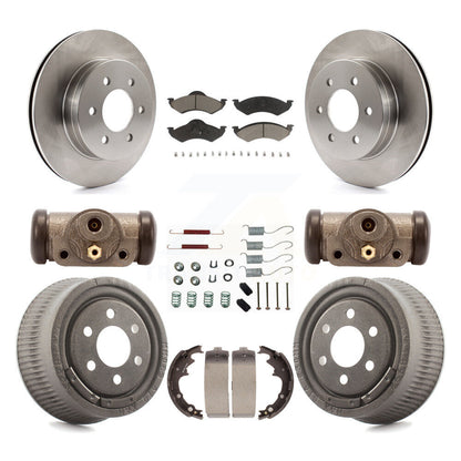 Rotors de frein à disque avant et arrière, plaquettes en céramique et Kit de tambour (9 pièces) pour Dodge Dakota