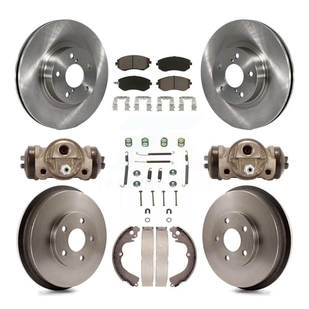 Rotors de frein à disque avant et arrière, plaquettes en céramique et Kit de tambour (9 pièces) pour Subaru Impreza