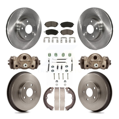 Rotors de frein à disque avant et arrière, plaquettes en céramique et Kit de tambour (9 pièces) pour Subaru Impreza