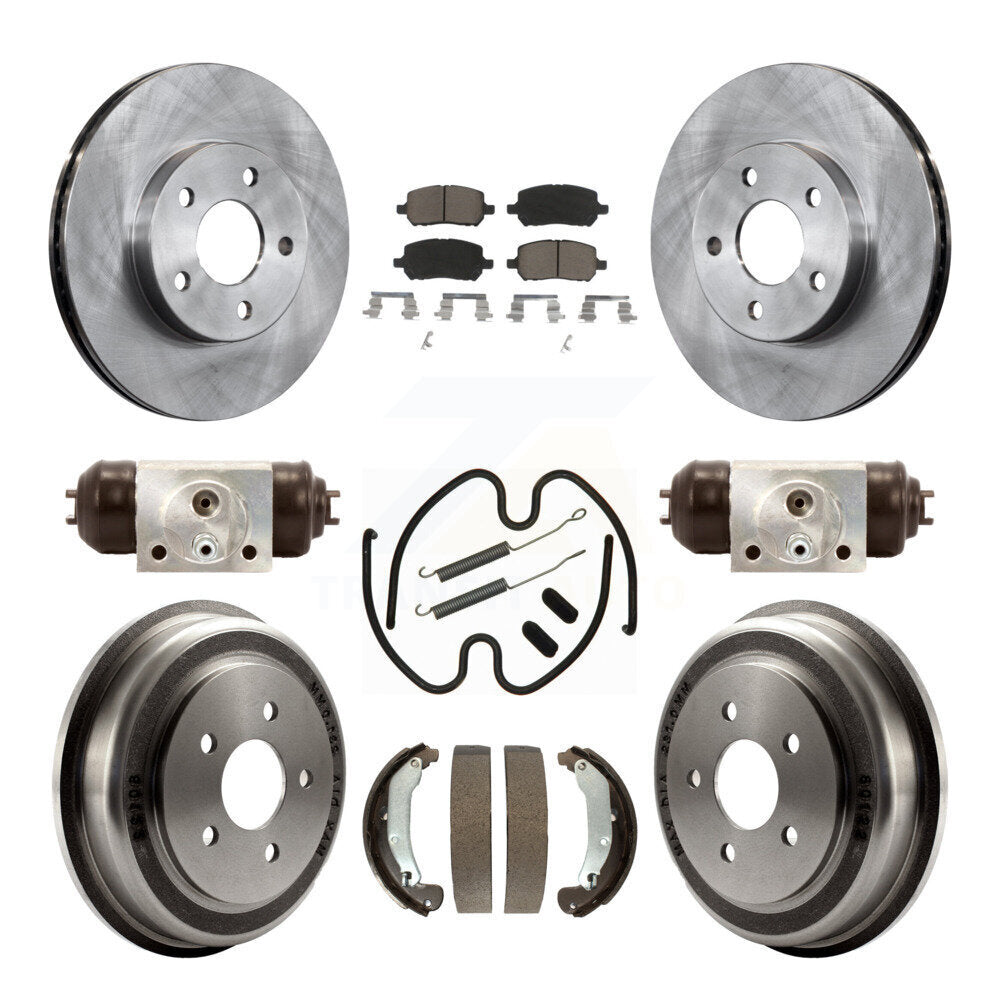 Rotors de frein à disque avant et arrière, Kit de tambour à plaquettes en céramique (9 pièces) pour Pontiac G5 Chevrole