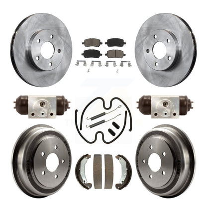 Rotors de frein à disque avant et arrière, Kit de tambour à plaquettes en céramique (9 pièces) pour Pontiac G5 Chevrole