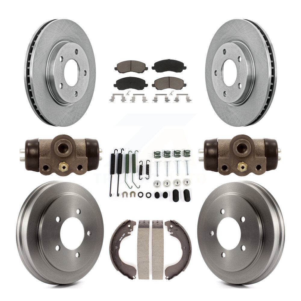 Rotors de frein à disque avant et arrière, plaquettes en céramique et Kit de tambour (9 pièces) pour Dodge Caliber