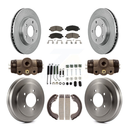 Rotors de frein à disque avant et arrière, plaquettes en céramique et Kit de tambour (9 pièces) pour Dodge Caliber