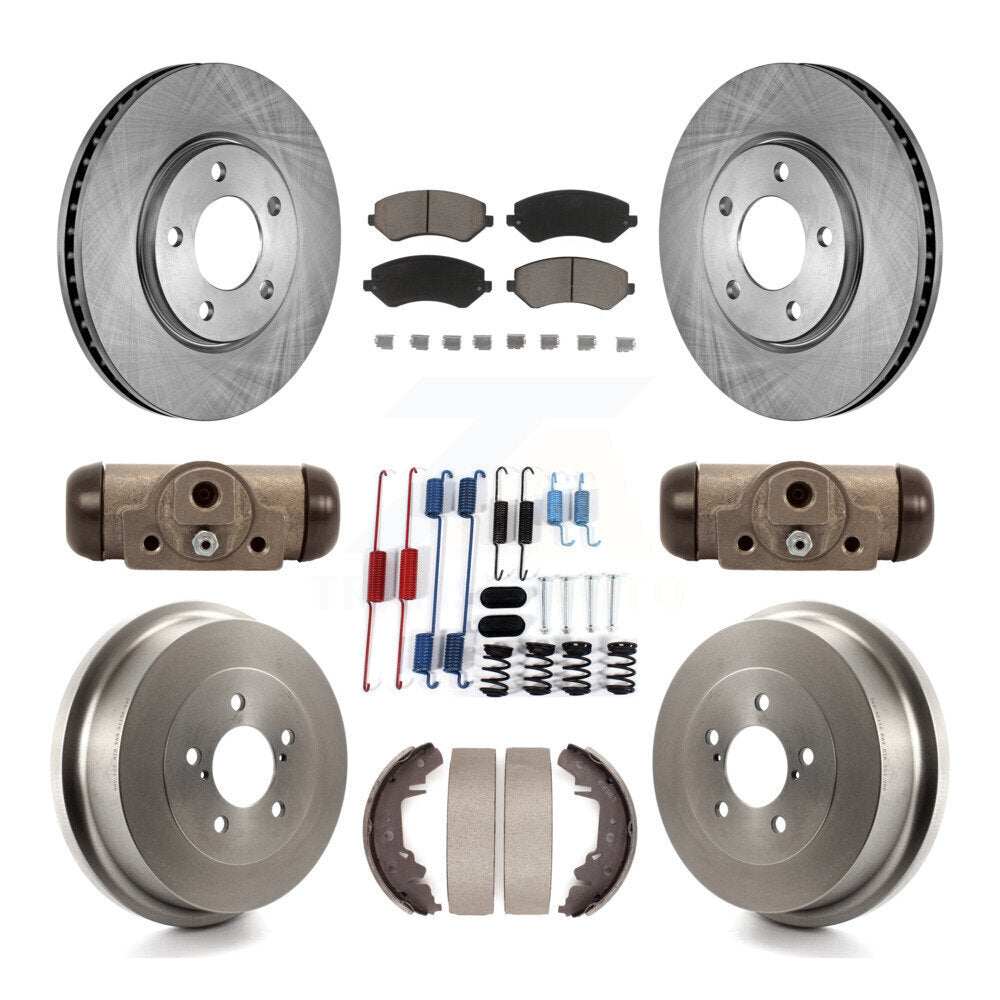 Kit de plaquettes et de tambour en céramique, Rotor de frein à disque avant et arrière (9 pièces) pour Dodge Grand Carava