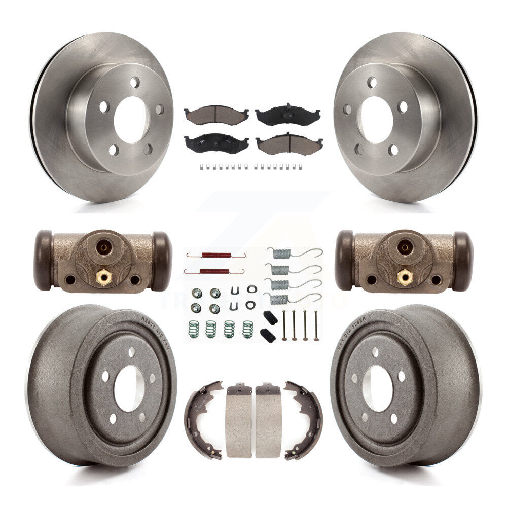 Rotors de frein à disque avant et arrière, tampons en céramique et Kit de tambour (9 pièces) pour Jeep Wrangler T