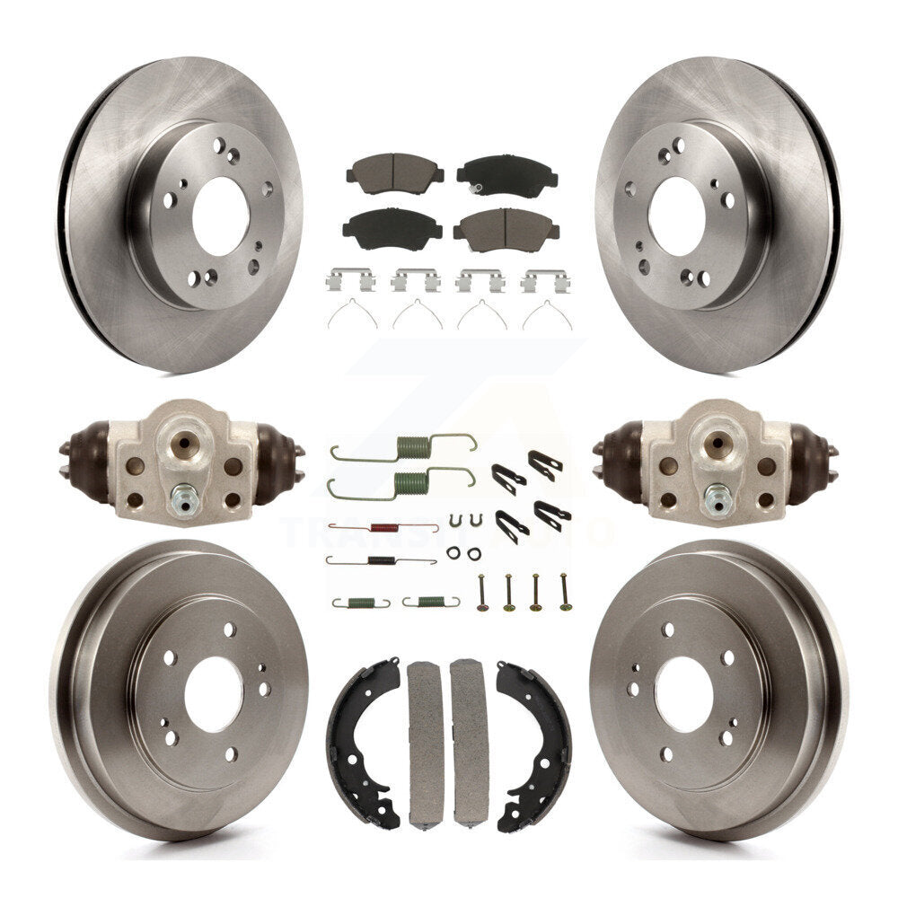 Rotors de frein à disque avant et arrière, plaquettes en céramique et Kit de tambour (9 pièces) pour Honda Civic