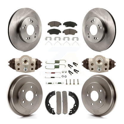 Rotors de frein à disque avant et arrière, plaquettes en céramique et Kit de tambour (9 pièces) pour Honda Civic