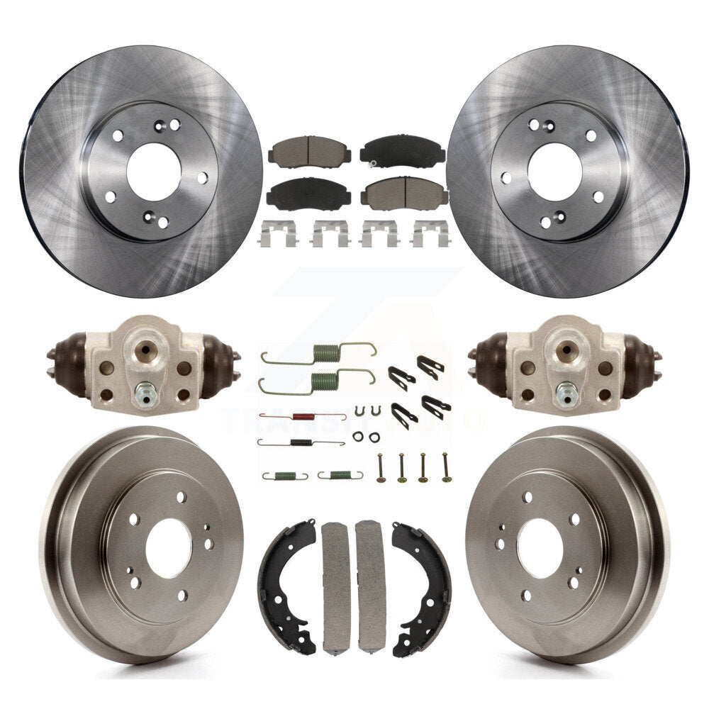 Rotors de frein à disque avant et arrière, plaquettes en céramique et Kit de tambour (9 pièces) pour Honda Civic GX