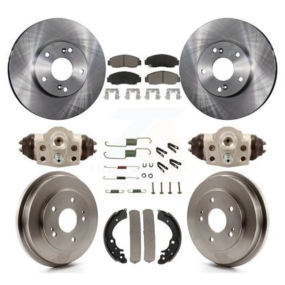 Rotors de frein à disque avant et arrière, plaquettes en céramique et Kit de tambour (9 pièces) pour Honda Civic GX