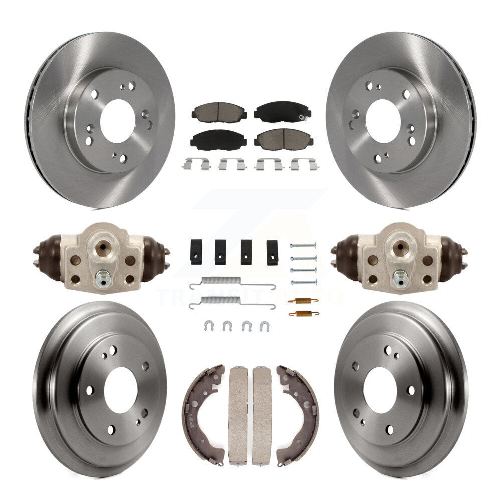 Rotors de frein à disque avant et arrière, plaquettes en céramique et Kit de tambour (9 pièces) pour Honda Civic