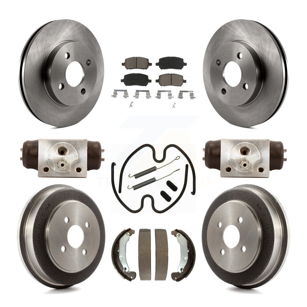 Rotors de frein à disque avant et arrière, plaquettes en céramique et Kit de tambour (9 pièces) pour Saturn Io 2003