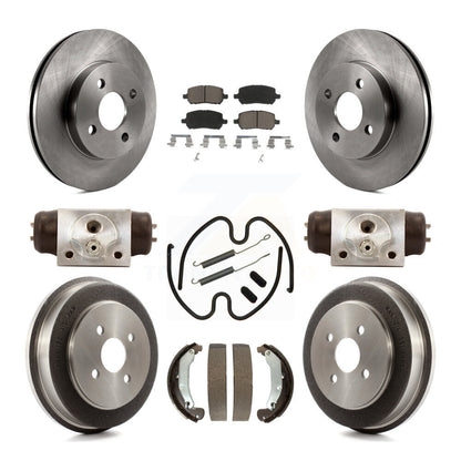 Rotors de frein à disque avant et arrière, plaquettes en céramique et Kit de tambour (9 pièces) pour Saturn Io 2003