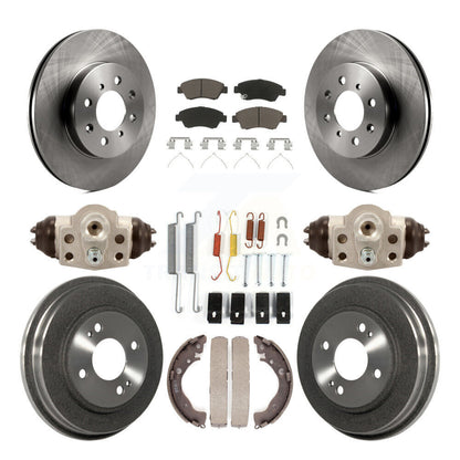 Rotors de frein à disque avant et arrière, plaquettes en céramique et Kit de tambour (9 pièces) pour Honda Fit