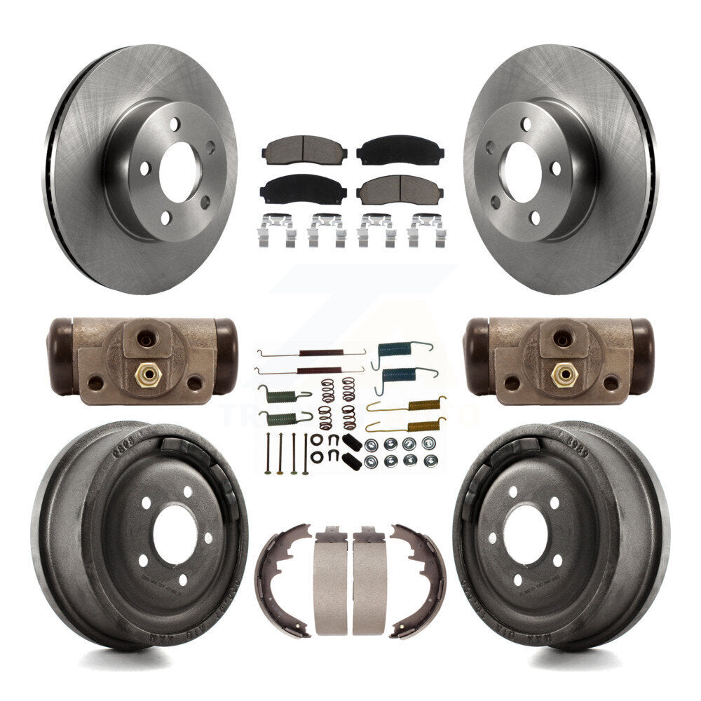 Rotors de frein avant et arrière, Kit de tampons et de tambour en céramique (9 pièces) pour Ford Ranger Mazda B400