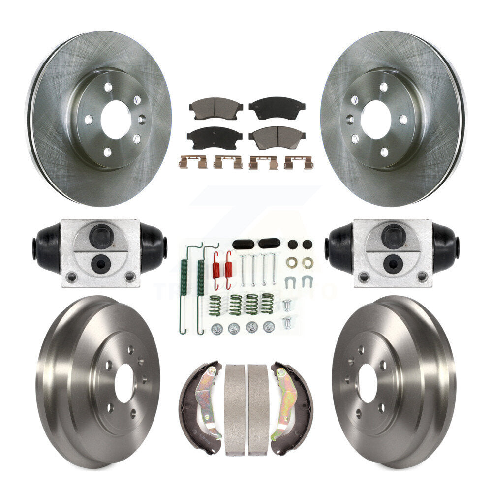 Rotors de frein à disque avant et arrière, plaquettes en céramique et Kit de tambour (9 pièces) pour Chevrolet Soni