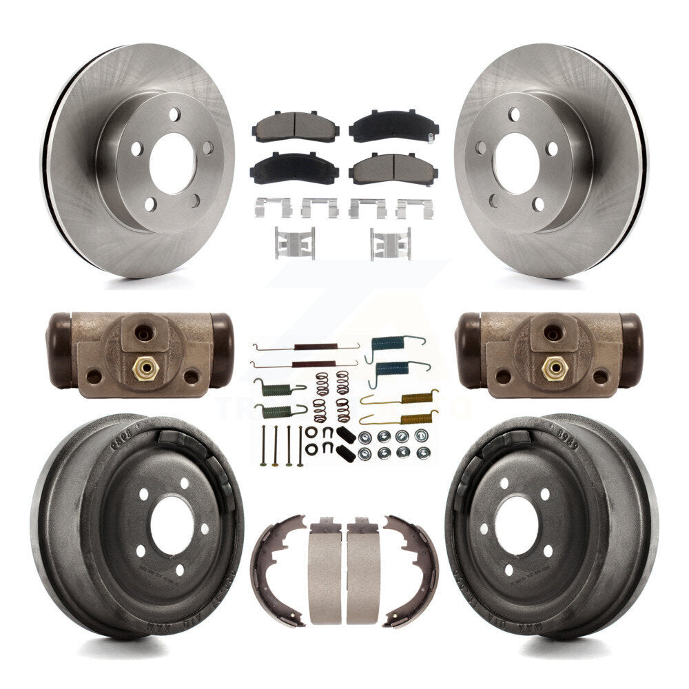 Rotors de frein avant et arrière, Kit de tampons et de tambour en céramique (9 pièces) pour Ford Ranger Mazda B400