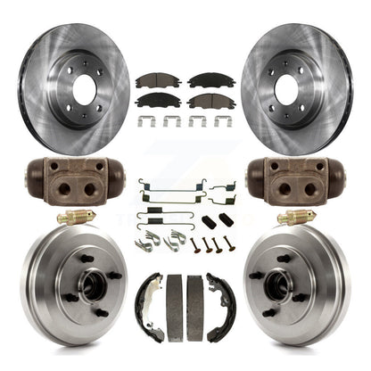 Rotors de frein à disque avant et arrière, plaquettes en céramique et Kit de tambour (9 pièces) pour Ford Focus