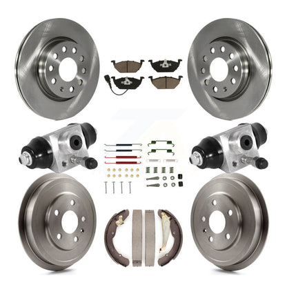 Rotors de frein à disque avant et arrière, tampons en céramique et Kit de tambour (9 pièces) pour Volkswagen Jett