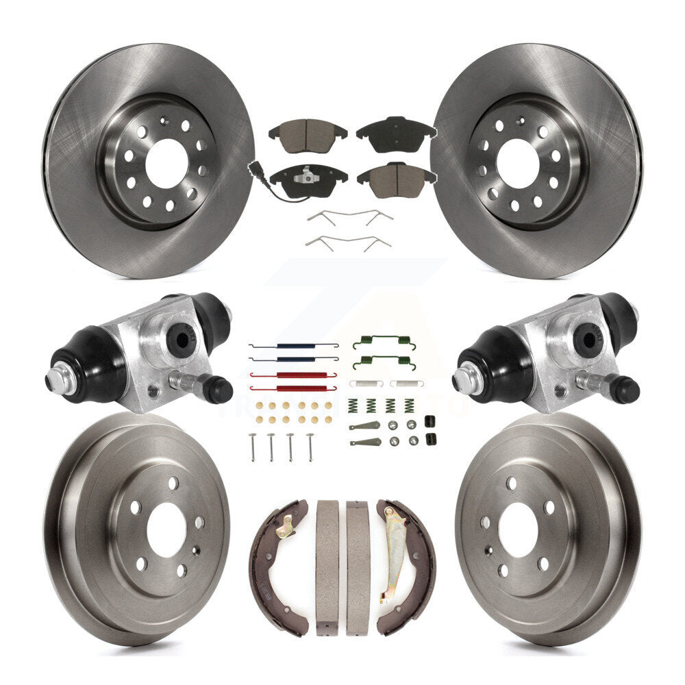 Rotors de frein à disque avant et arrière, tampons en céramique et Kit de tambour (9 pièces) pour Volkswagen Jett