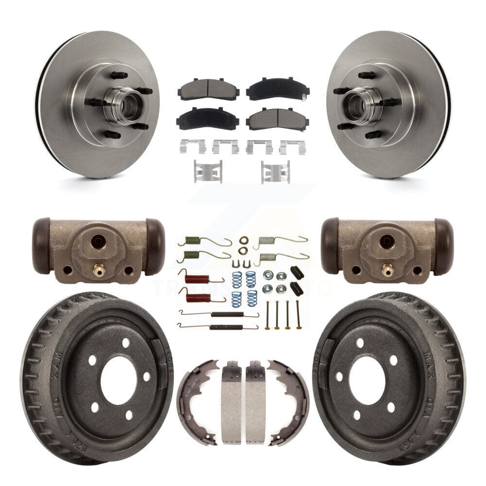 Rotors de frein à disque avant et arrière, plaquettes en céramique et Kit de tambour (9 pièces) pour Ford Ranger