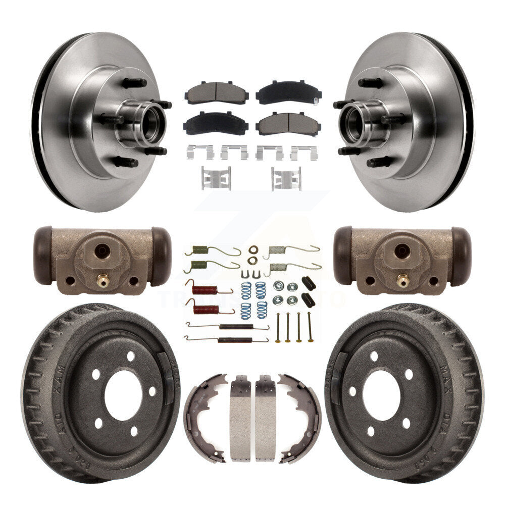 Rotors de frein à disque avant et arrière, plaquettes en céramique et Kit de tambour (9 pièces) pour Ford Ranger