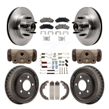 Rotors de frein à disque avant et arrière, plaquettes en céramique et Kit de tambour (9 pièces) pour Ford Ranger