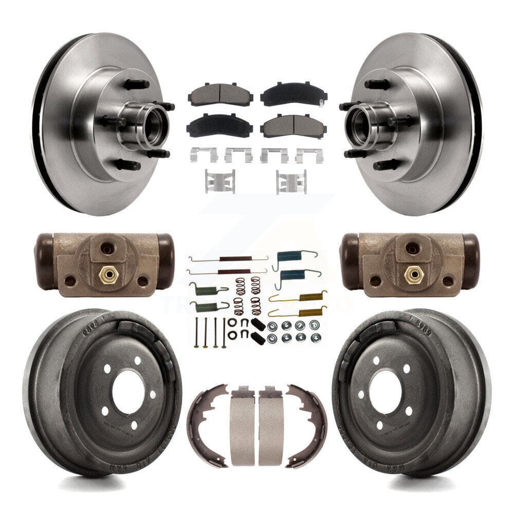 Rotors de frein avant et arrière, Kit de tampons et de tambour en céramique (9 pièces) pour Ford Ranger Mazda B400
