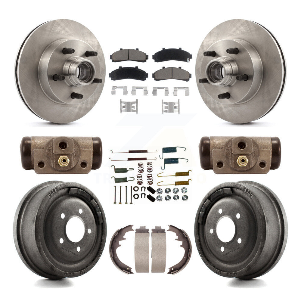 Rotors de frein à disque avant et arrière, plaquettes en céramique et Kit de tambour (9 pièces) pour Mazda B4000