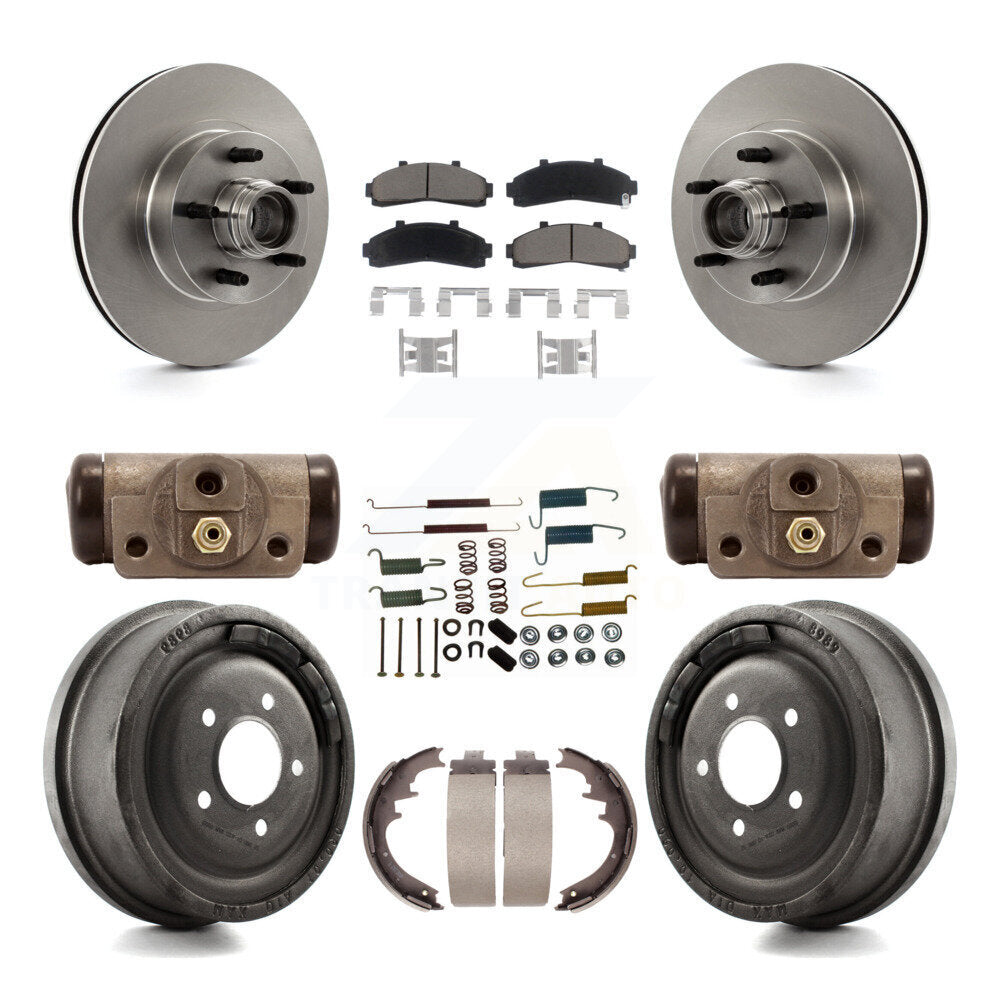 Rotors de frein à disque avant et arrière, plaquettes en céramique et Kit de tambour (9 pièces) pour Ford Ranger